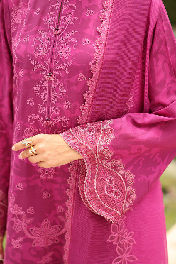 Magenta Printed Lawn Suit with Chiffon Dupatta |Ready to Wear