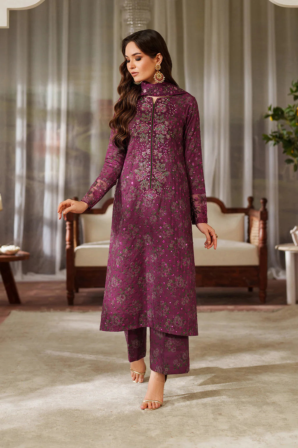 03-Piece Printed Lawn suit - Ready To Wear