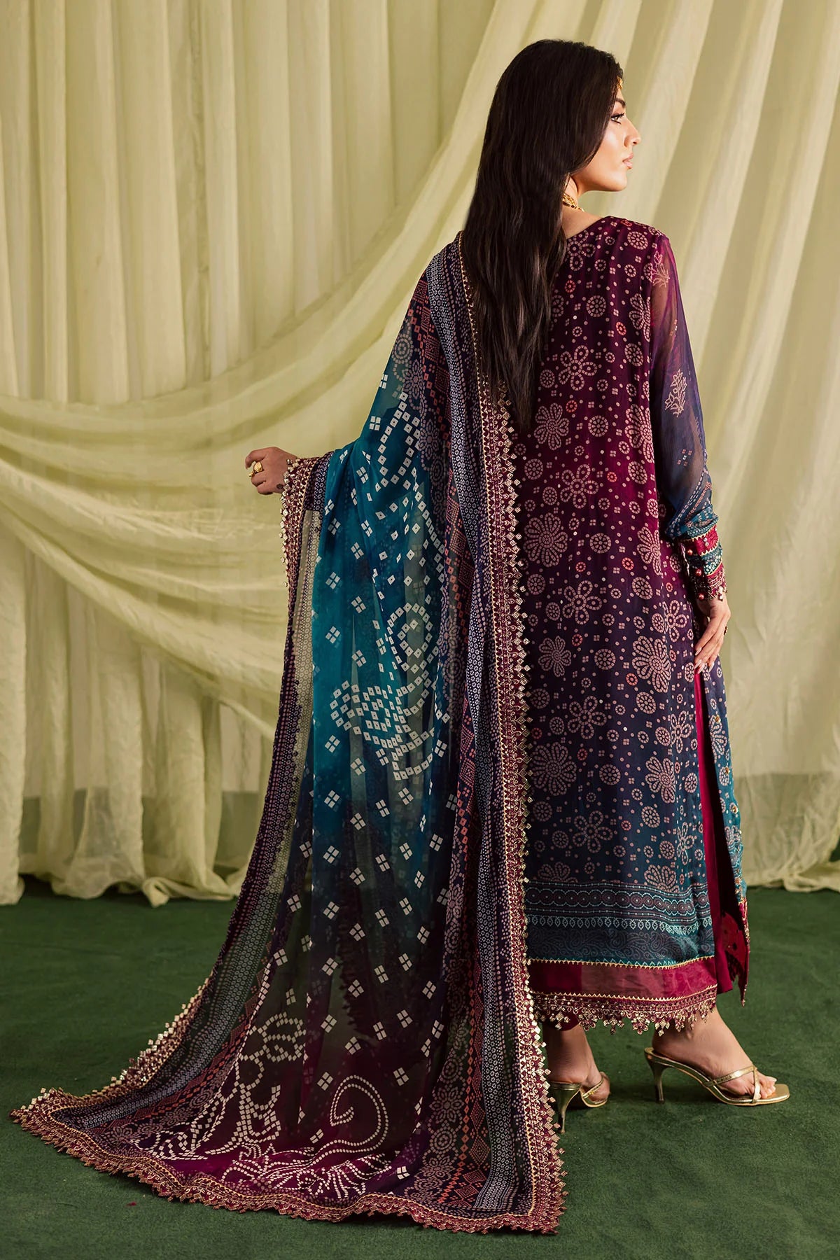 03-Piece Printed Lawn Suit With Embroidery - Ready To Wear