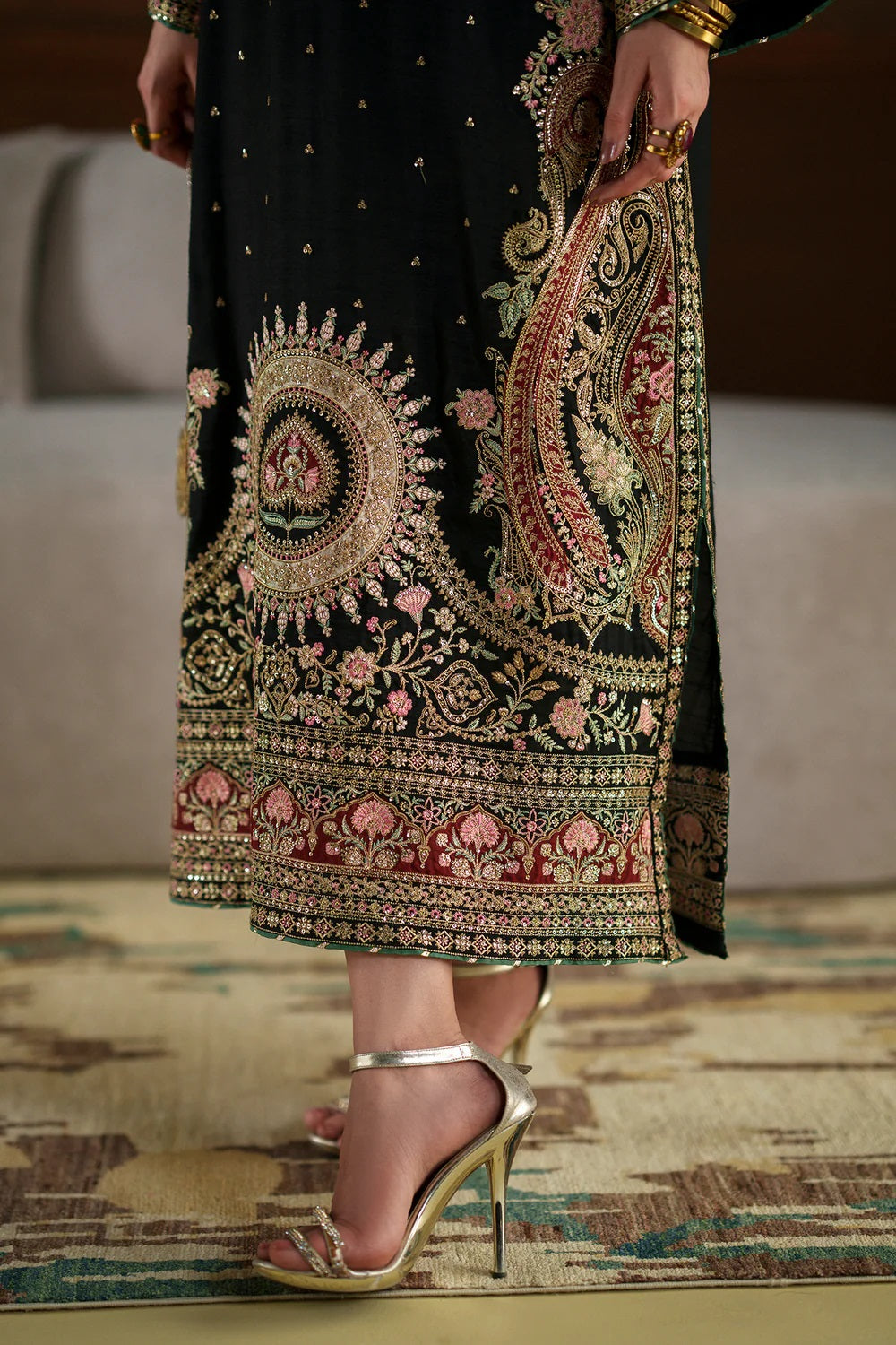 Charmoush Silk Fully Heavy Embroidered Ready to Wear Festive Suit