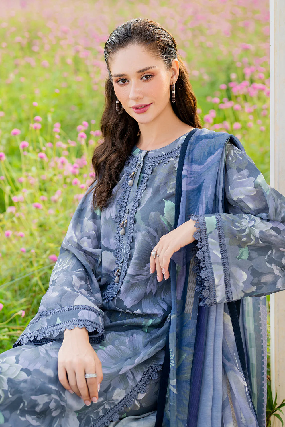 Steel Flora - 3 Piece Lawn Suit | Ready To Wear