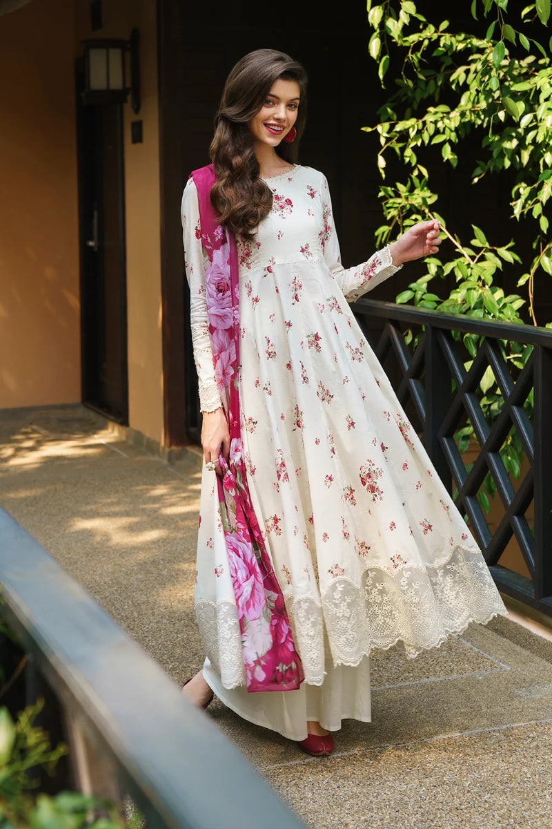 Floral Chikankari Lawn – 3 Piece Embroidered Suit