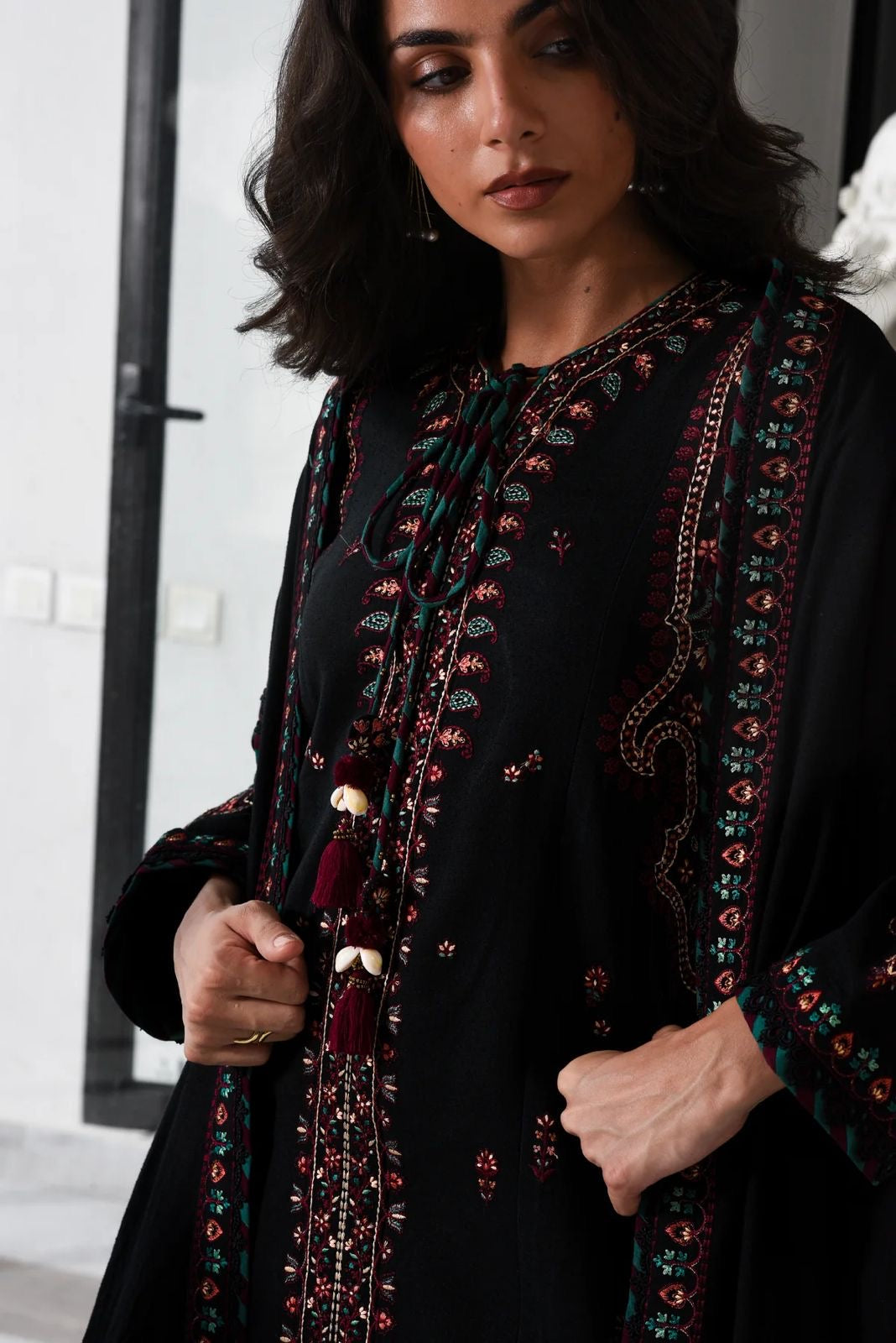 3 Piece Embroidered Cambric Suit | Ready To Wear