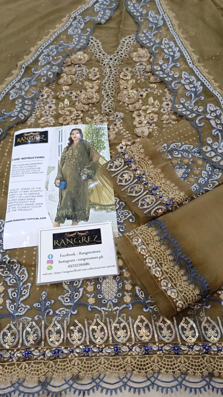 Olive Green Sequence Embroidered Luxury Suit | Ready to Wear
