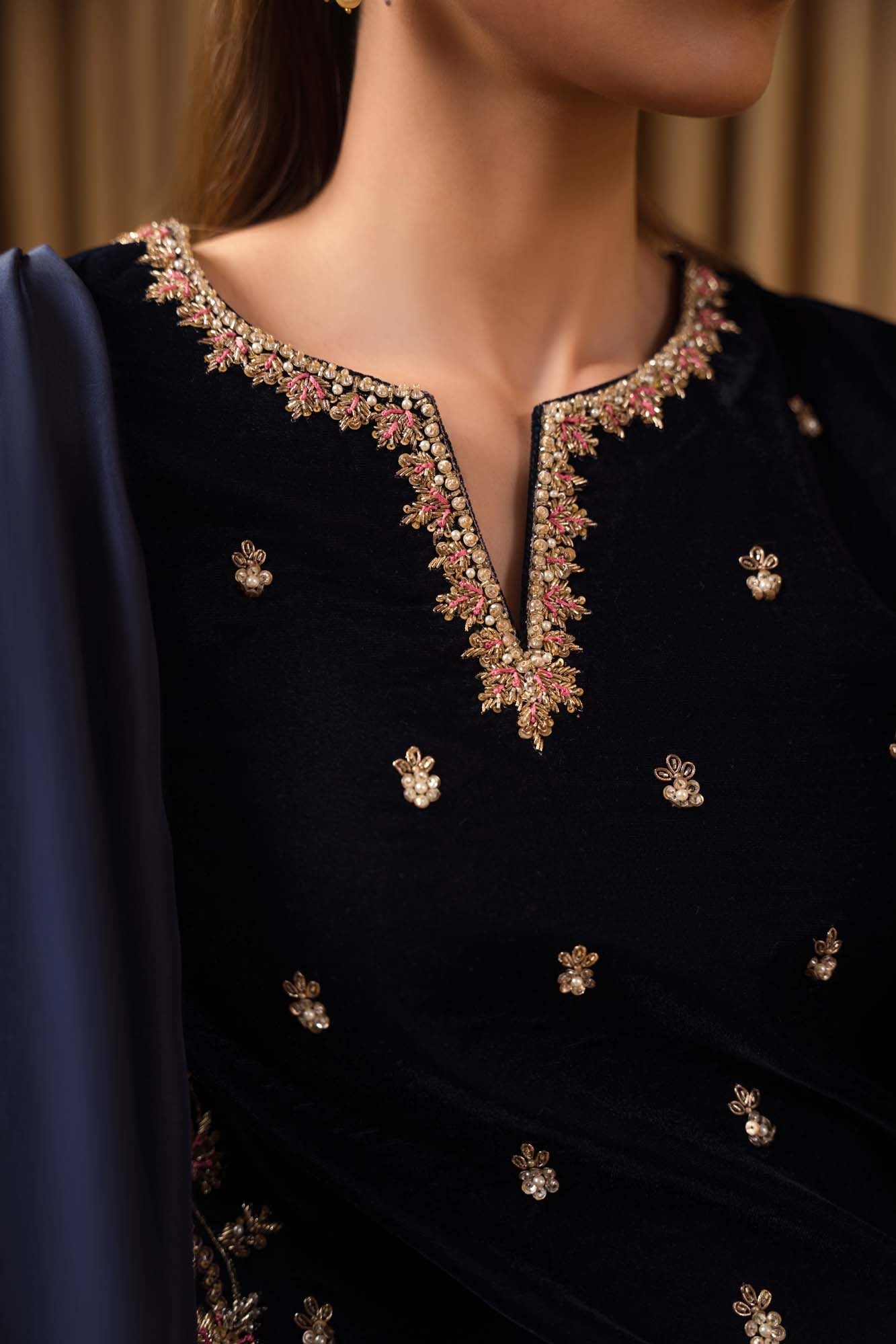 Micro Velvet 9000 Hand-Embellished Festive Suit | RTW