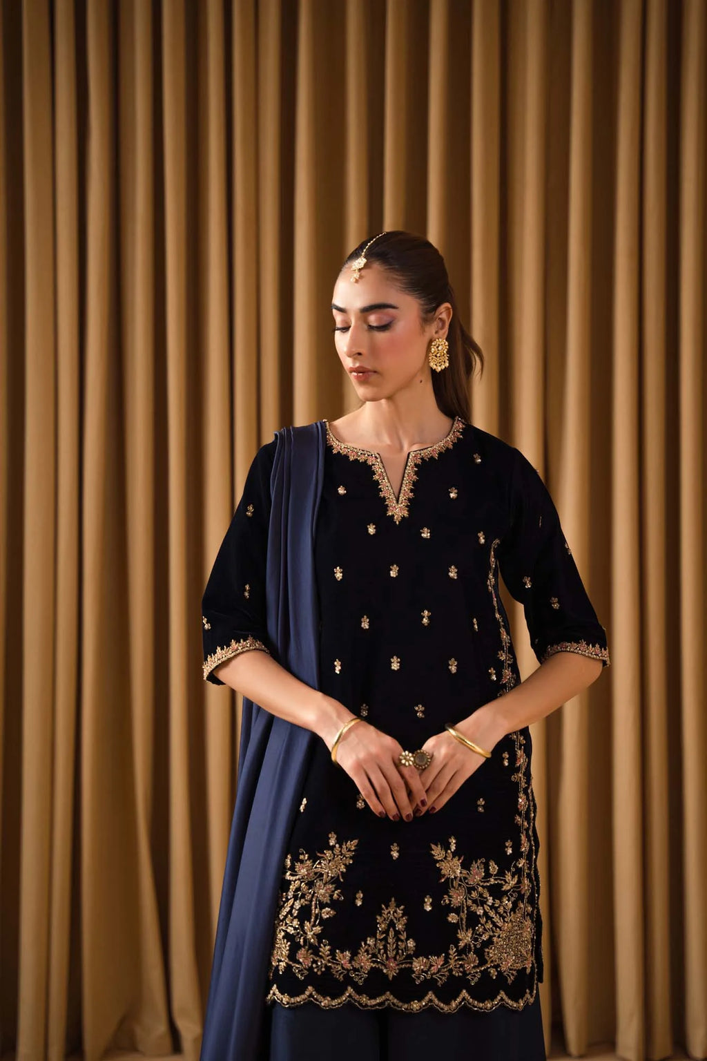 Micro Velvet 9000 Hand-Embellished Festive Suit | RTW
