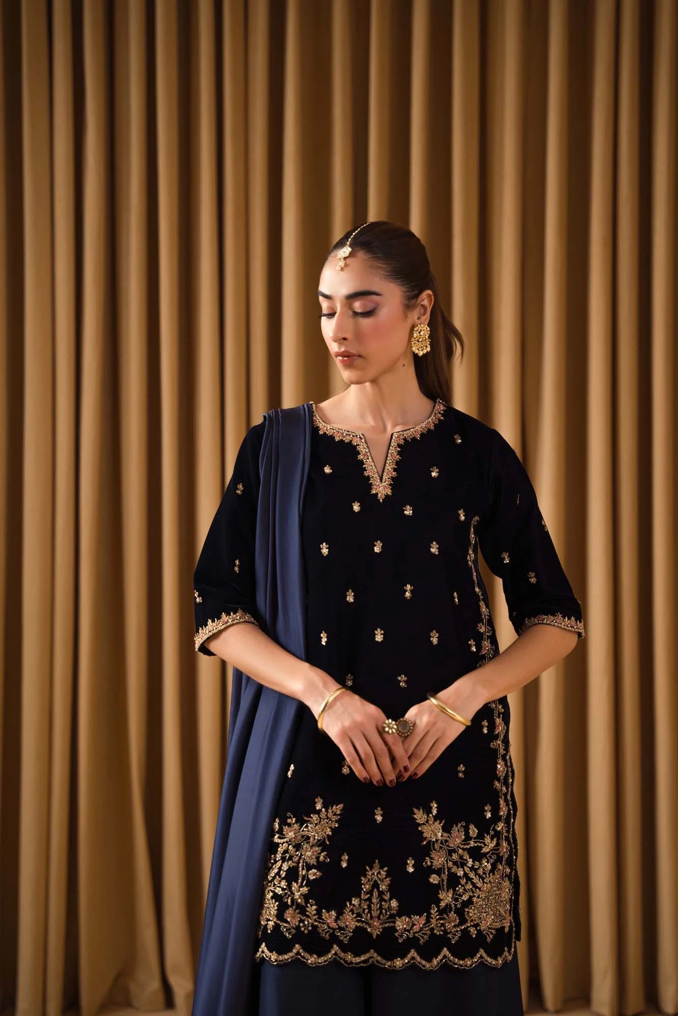 Micro Velvet 9000 Hand-Embellished Festive Suit | RTW