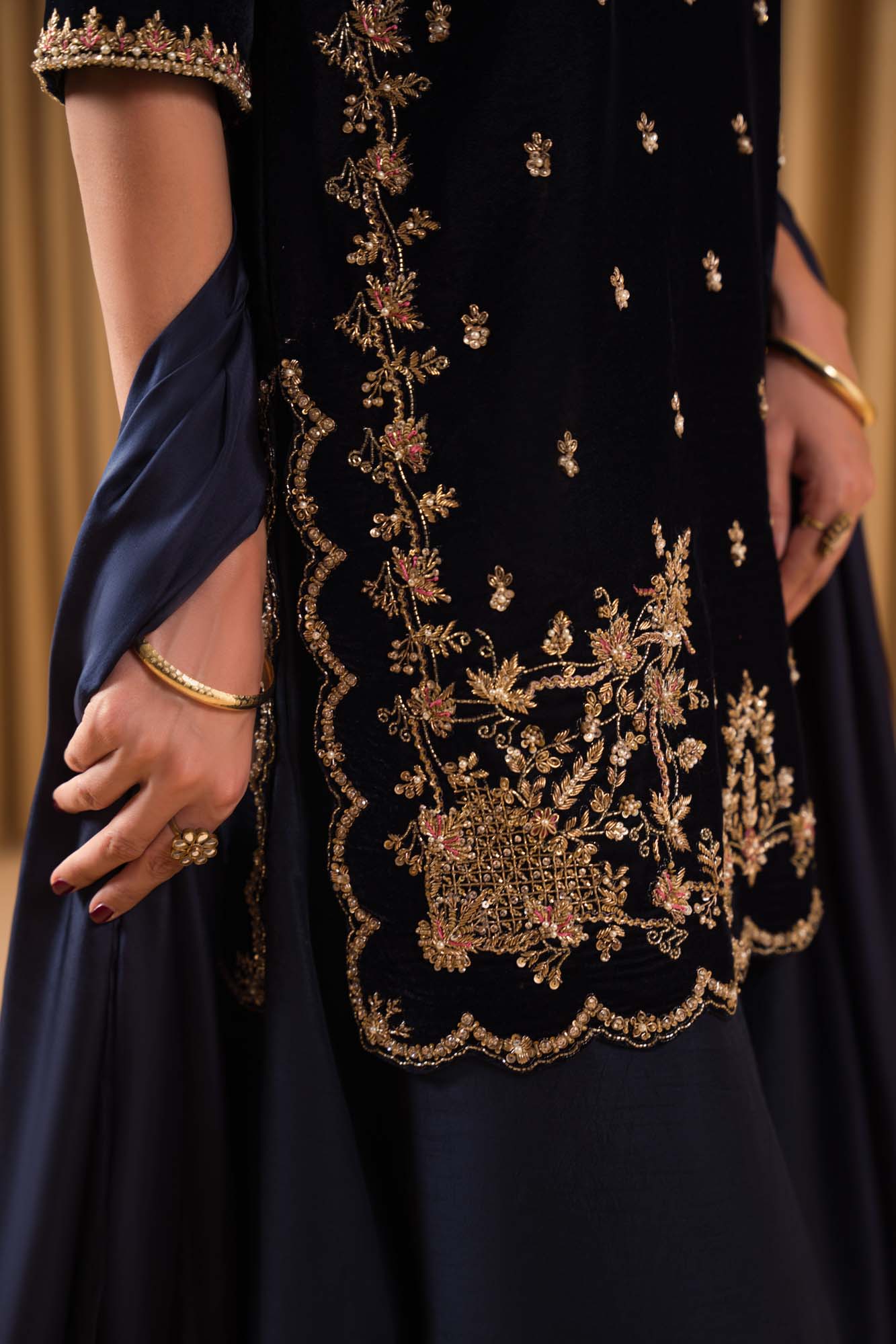 Micro Velvet 9000 Hand-Embellished Festive Suit | RTW