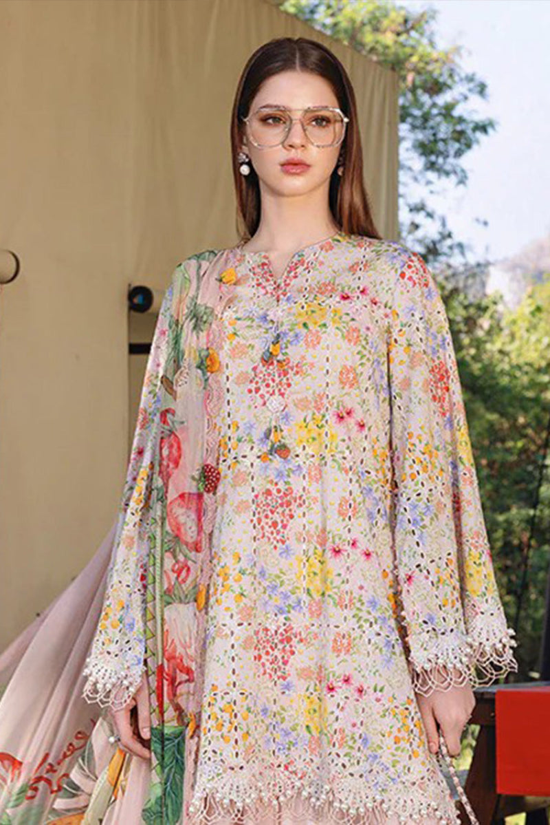 3-Piece Embroidered Chikankari Lawn Suit