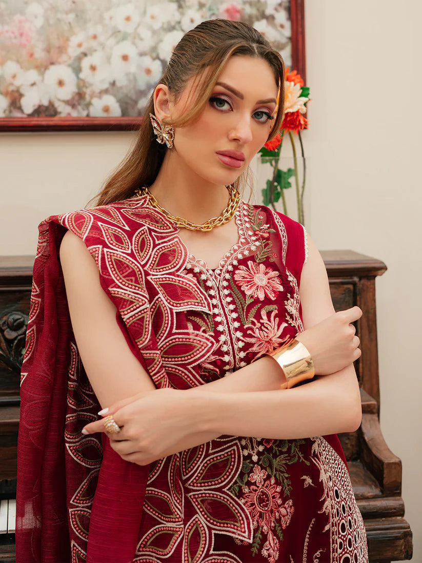03-Piece Lawn Suit With Embroidery - Ready To Wear