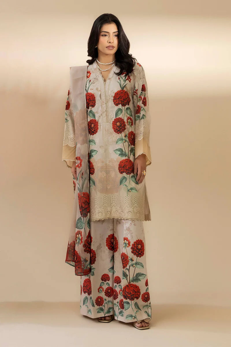 Crimson Blossom - Embroidered Lawn Suit | Ready To Wear