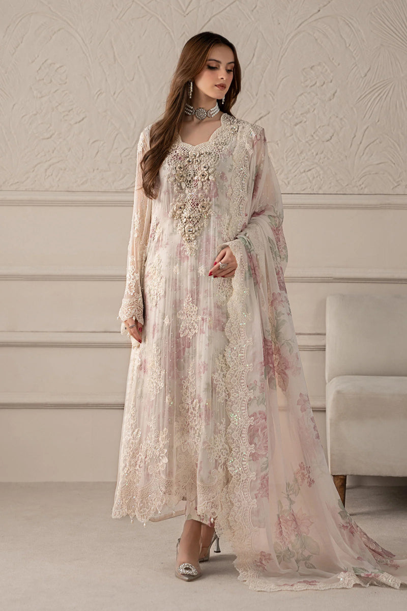 Embroidered Chiffon Suit with Adda Work & Digital Print Dupatta
