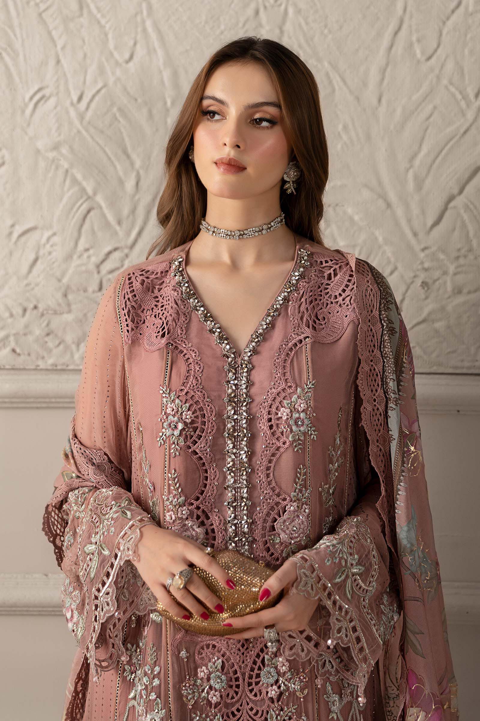 Dusty Rose Hand Embellished Cotton Luxury Suit | Ready to Wear
