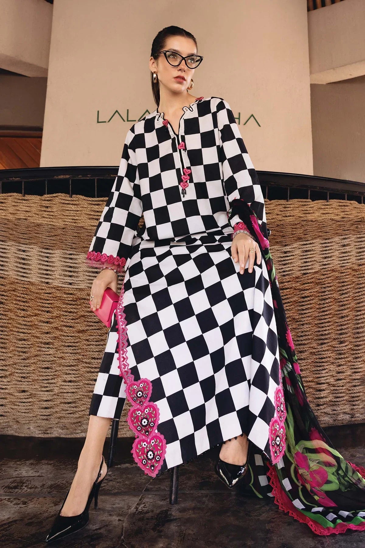 03-Piece Embroidered Lawn Suit With Chiffon Dupatta - Ready To Wear