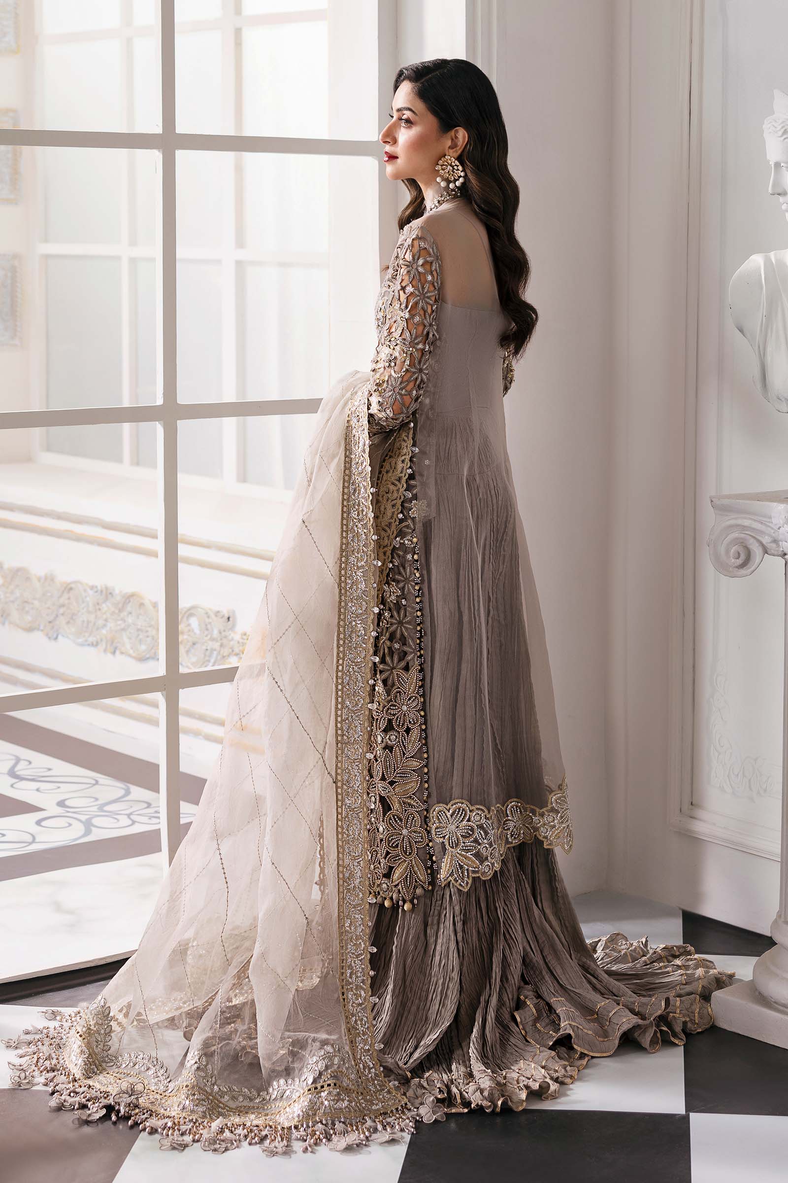 03-Piece Organza Suit With Fully Embroidery - Ready To Wear