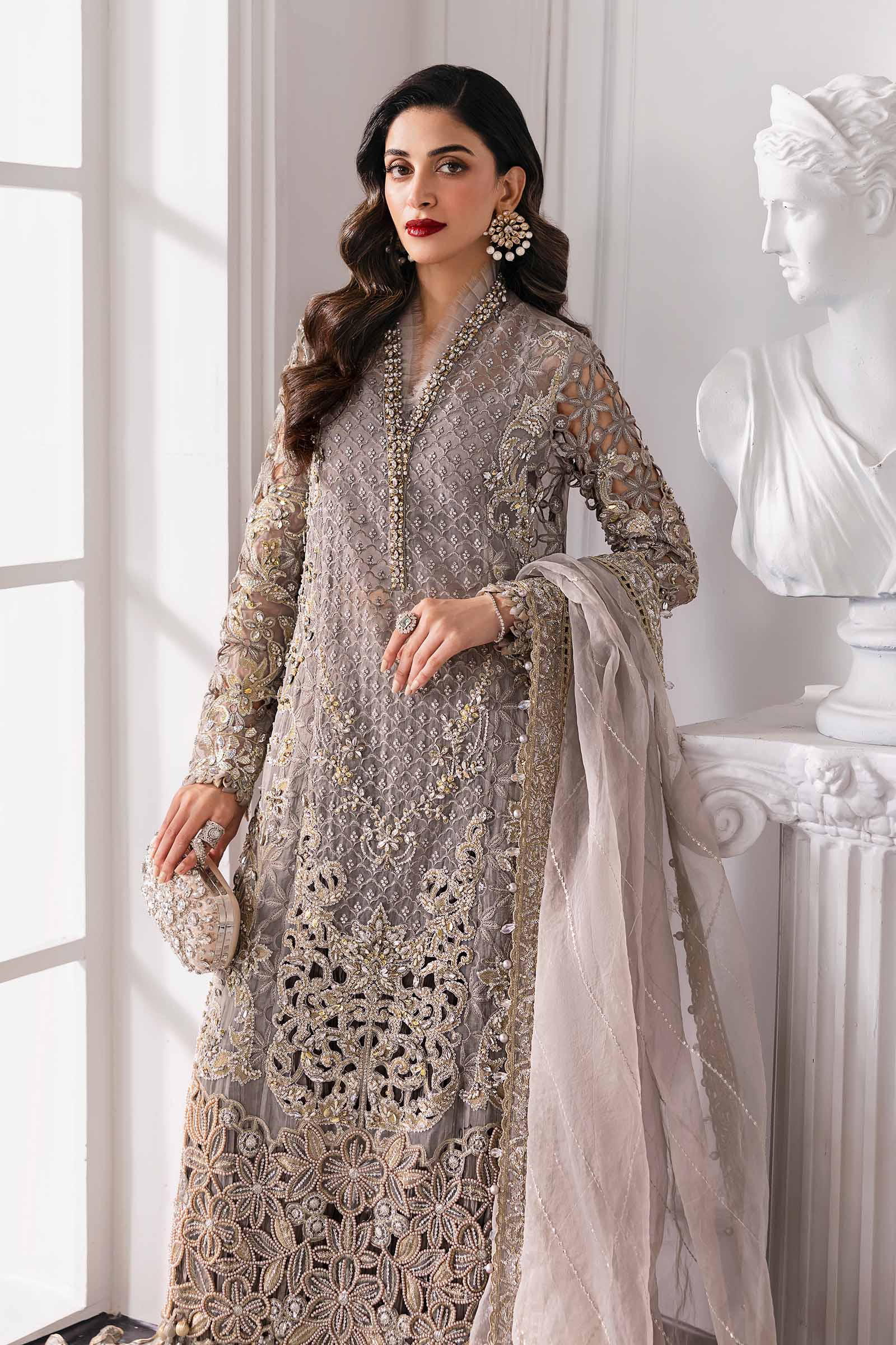 03-Piece Organza Suit With Fully Embroidery - Ready To Wear