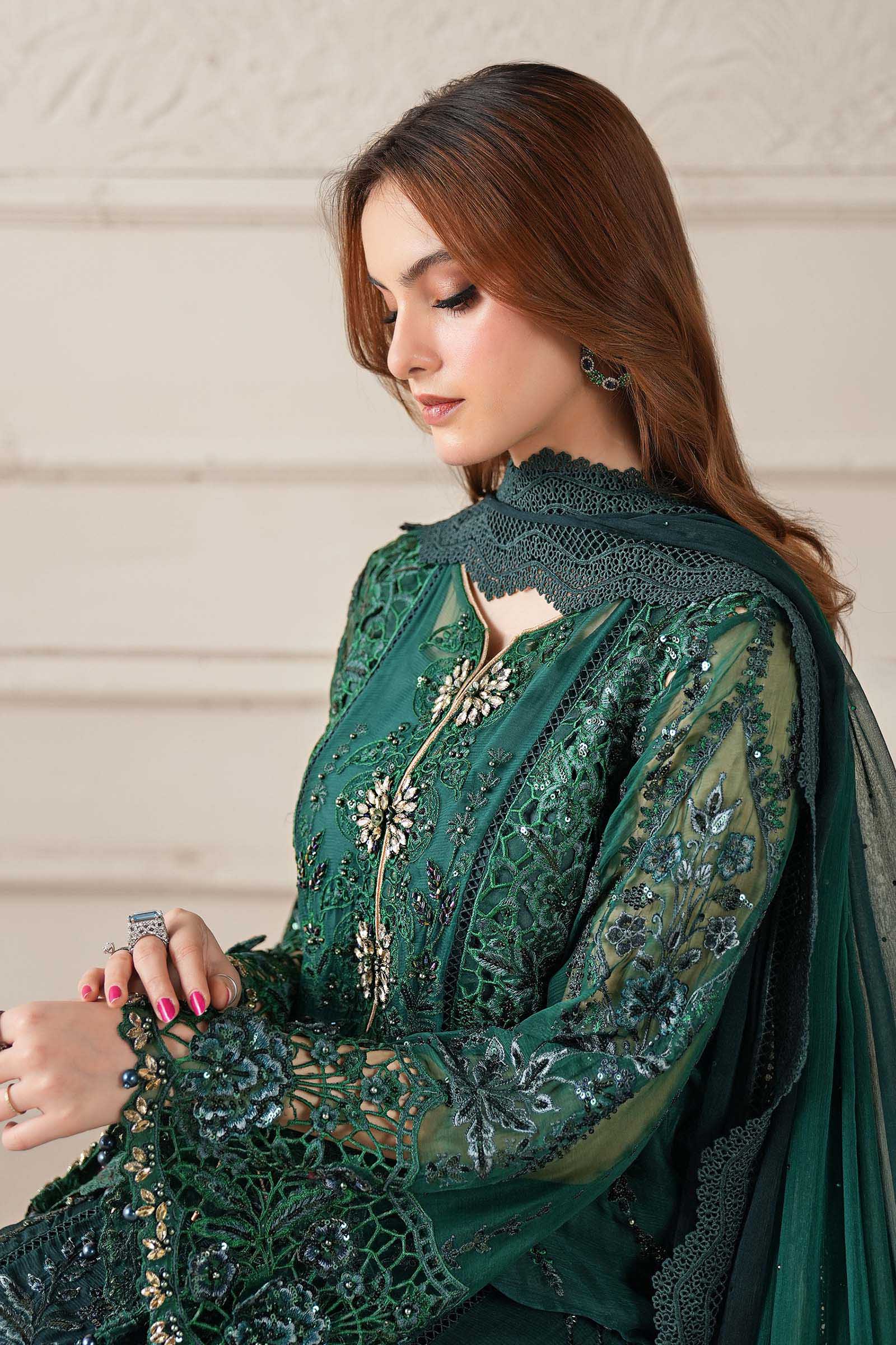 Ready to Wear Emerald Green Embroidered Luxury Suit