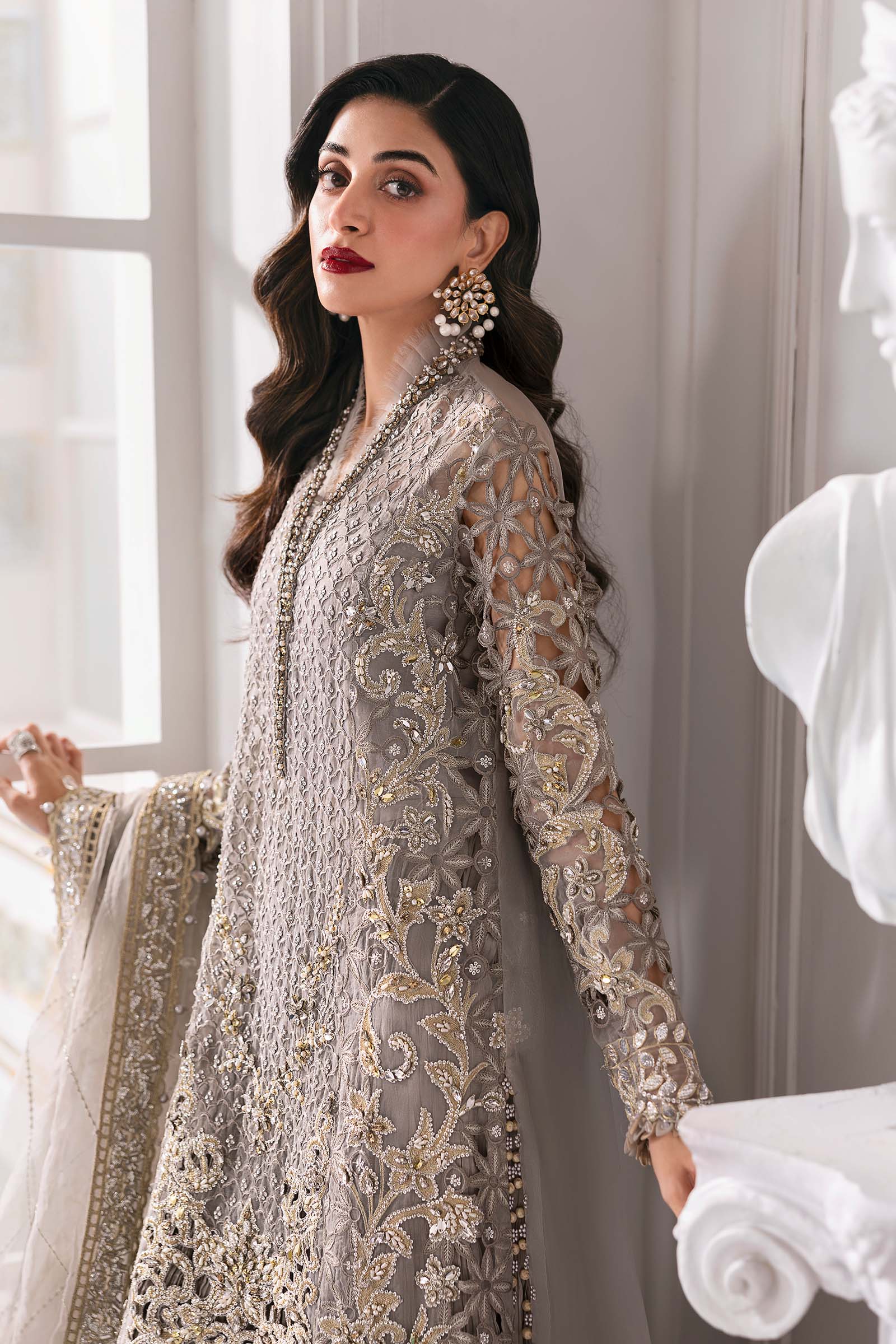 03-Piece Organza Suit With Fully Embroidery - Ready To Wear