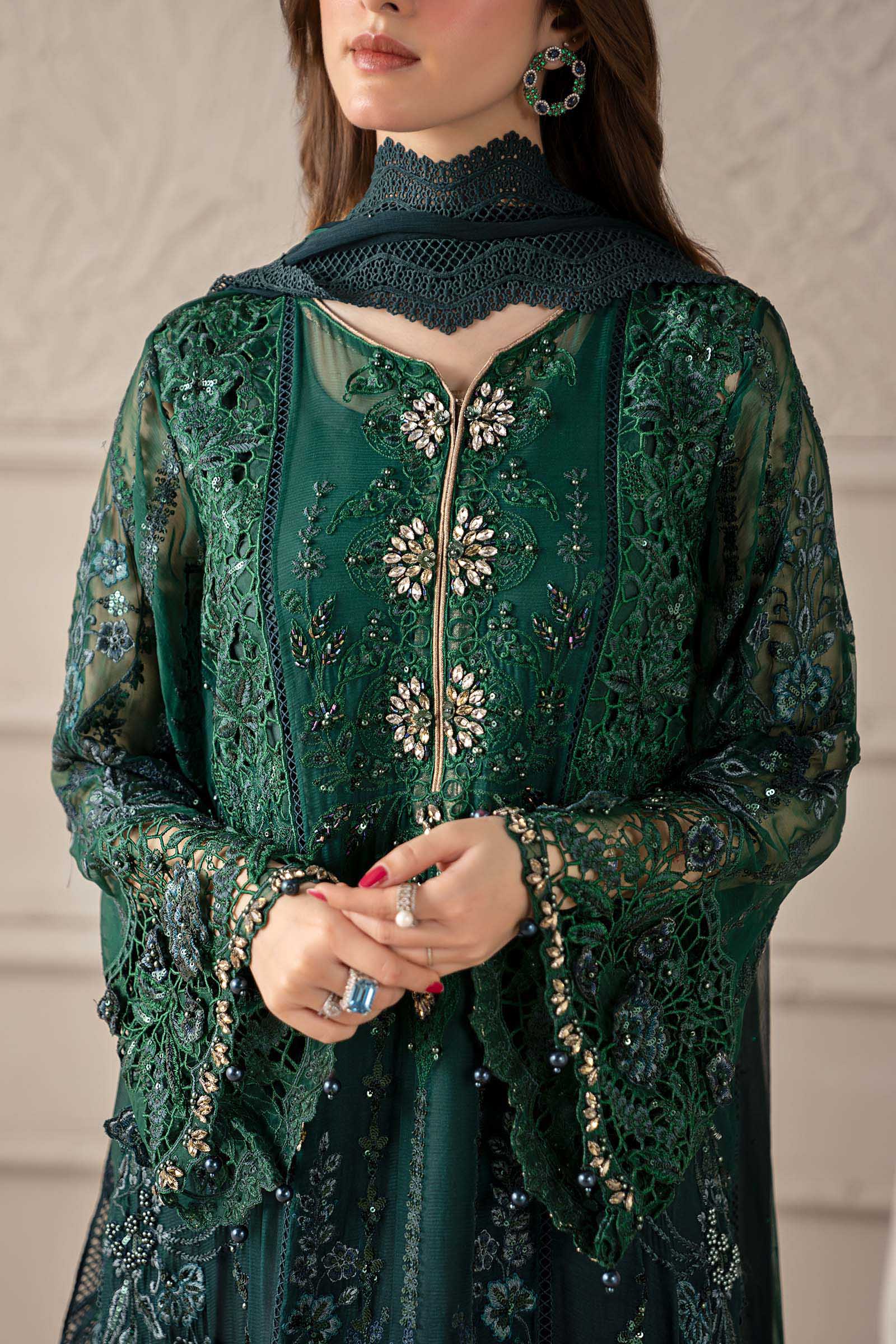 Ready to Wear Emerald Green Embroidered Luxury Suit
