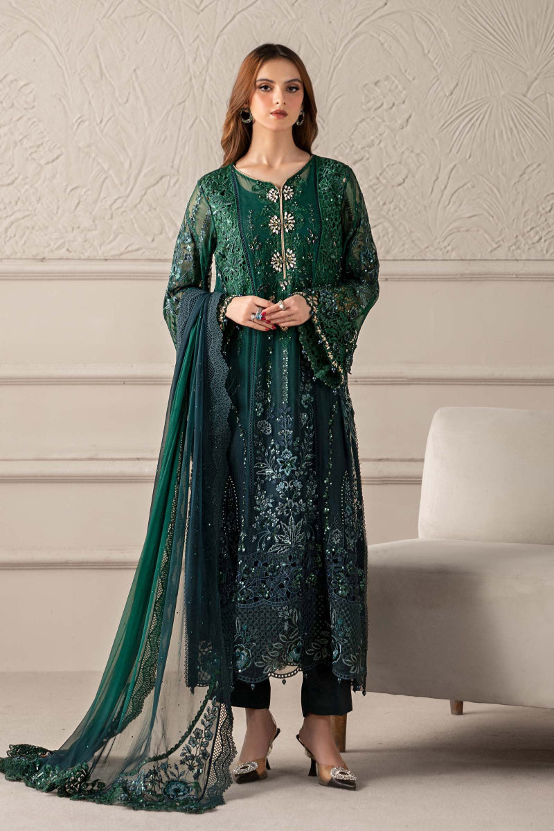 Ready to Wear Emerald Green Embroidered Luxury Suit