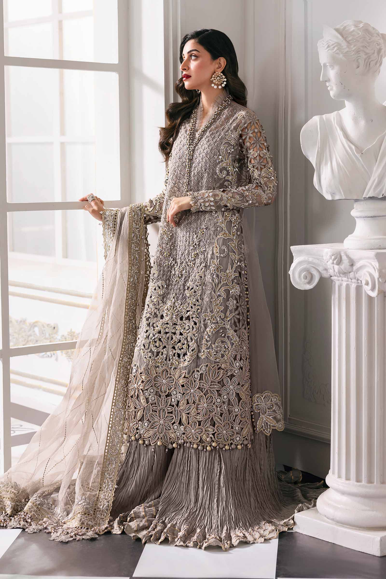03-Piece Organza Suit With Fully Embroidery - Ready To Wear