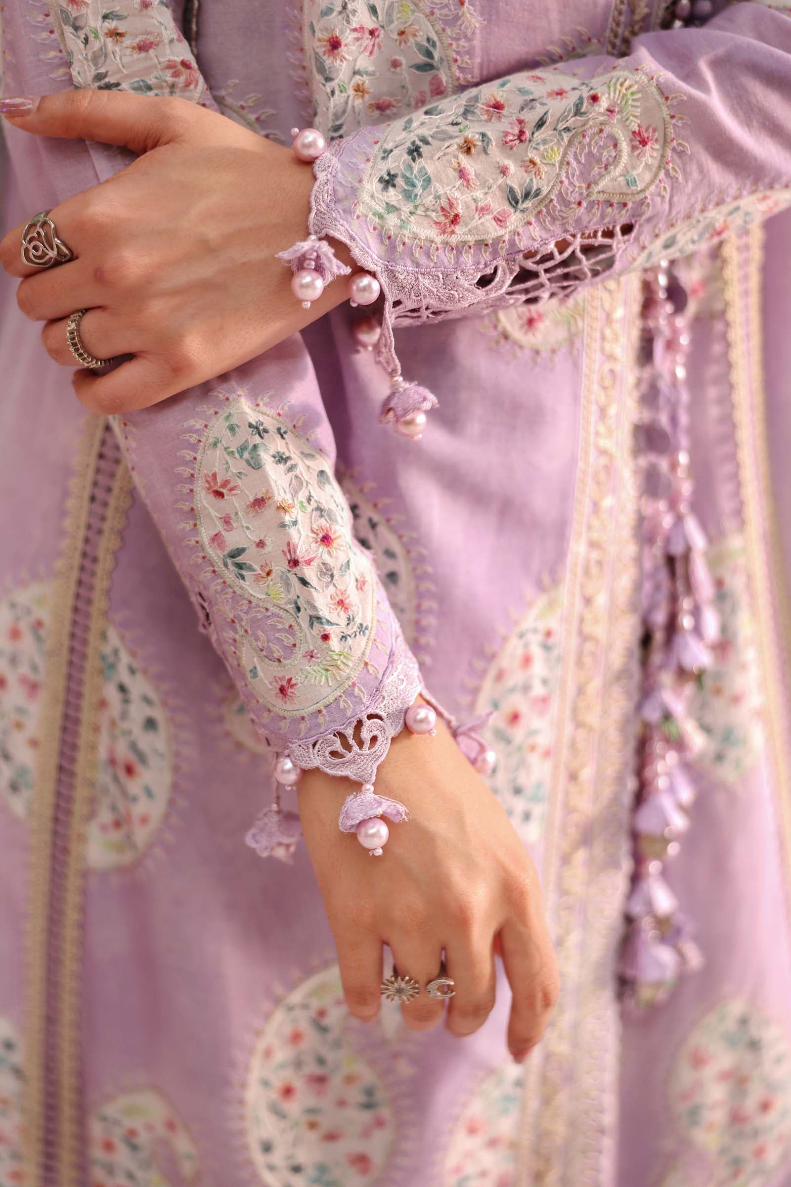Lavender Bloom Luxury Embroidered Lawn Suit