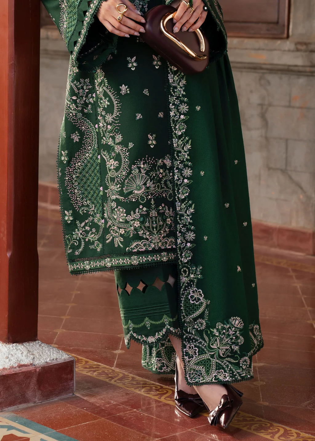 Forest Green - 3 Piece Embroidered Lawn Suit | Ready To Wear