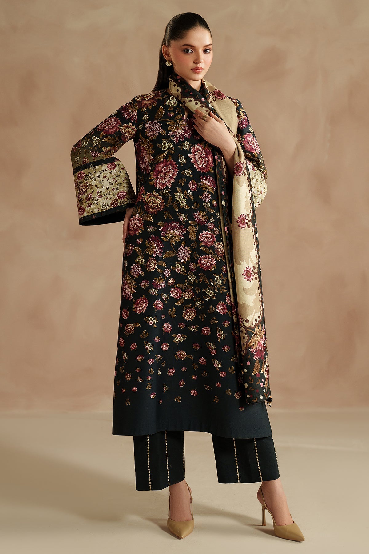 Dark Floral Digital Printed Lawn Suit | Ready to Wear