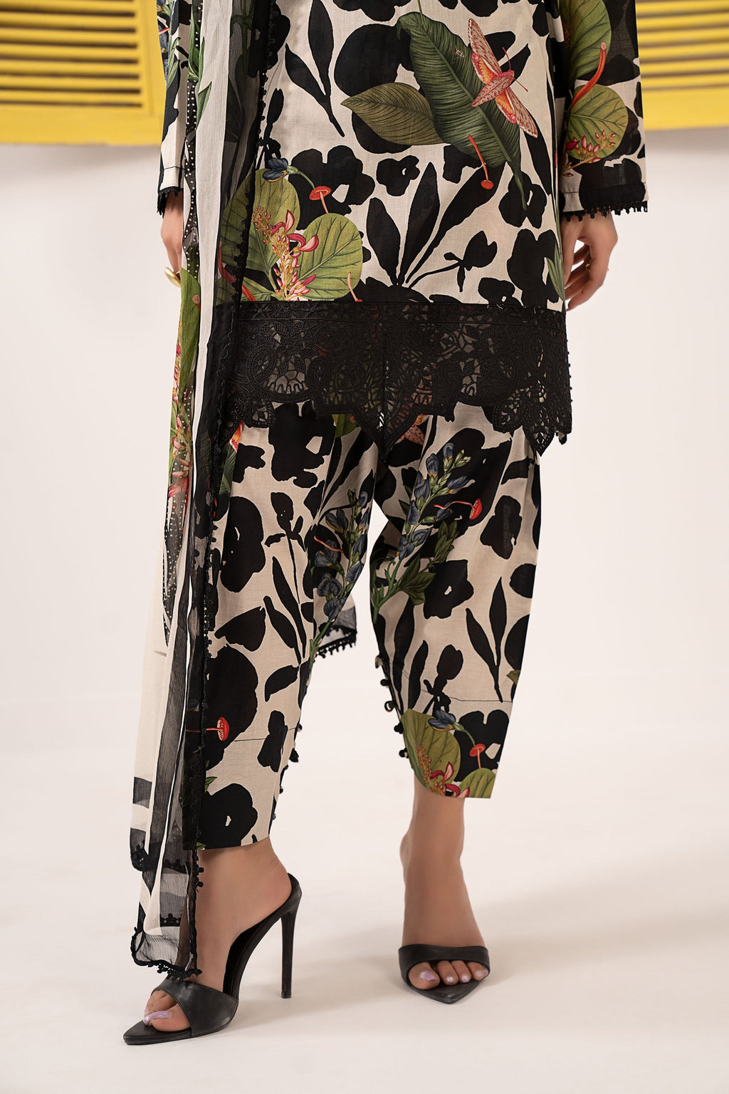 Printed Black and White Lawn Suit |Ready to Wear