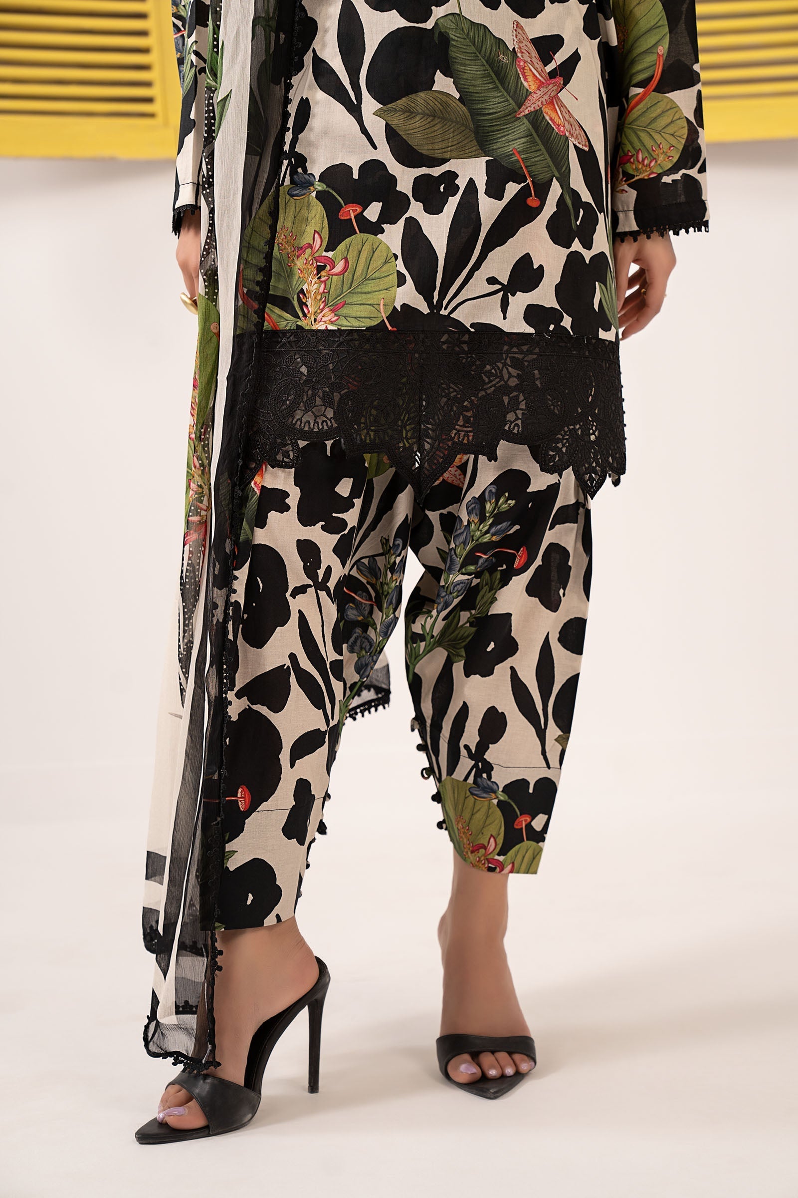 Printed Black and White Lawn Suit |Ready to Wear