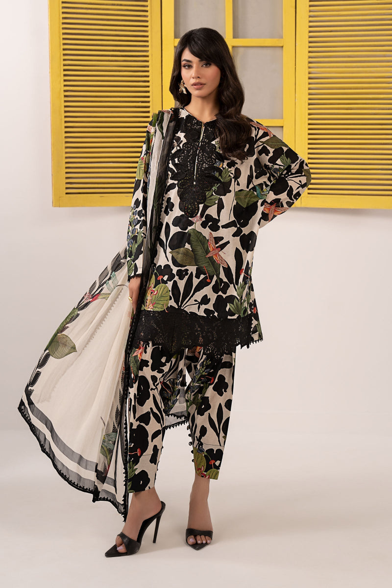 Printed Black and White Lawn Suit |Ready to Wear