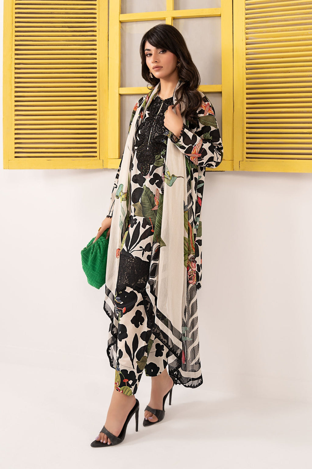 Printed Black and White Lawn Suit |Ready to Wear