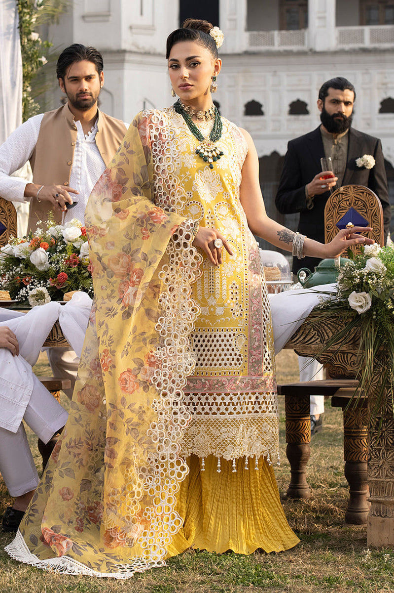 Luxury Yellow Chikankari Embroidered Suit - Wedding Collection