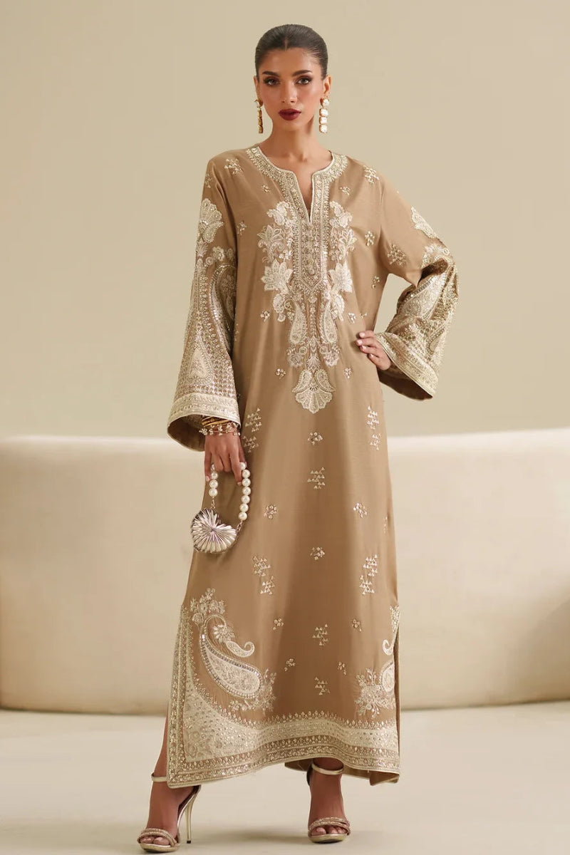 Gold Raw Silk Embroidered Suit | Ready to Wear