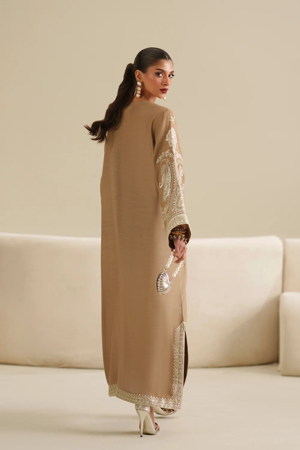 Gold Raw Silk Embroidered Suit | Ready to Wear