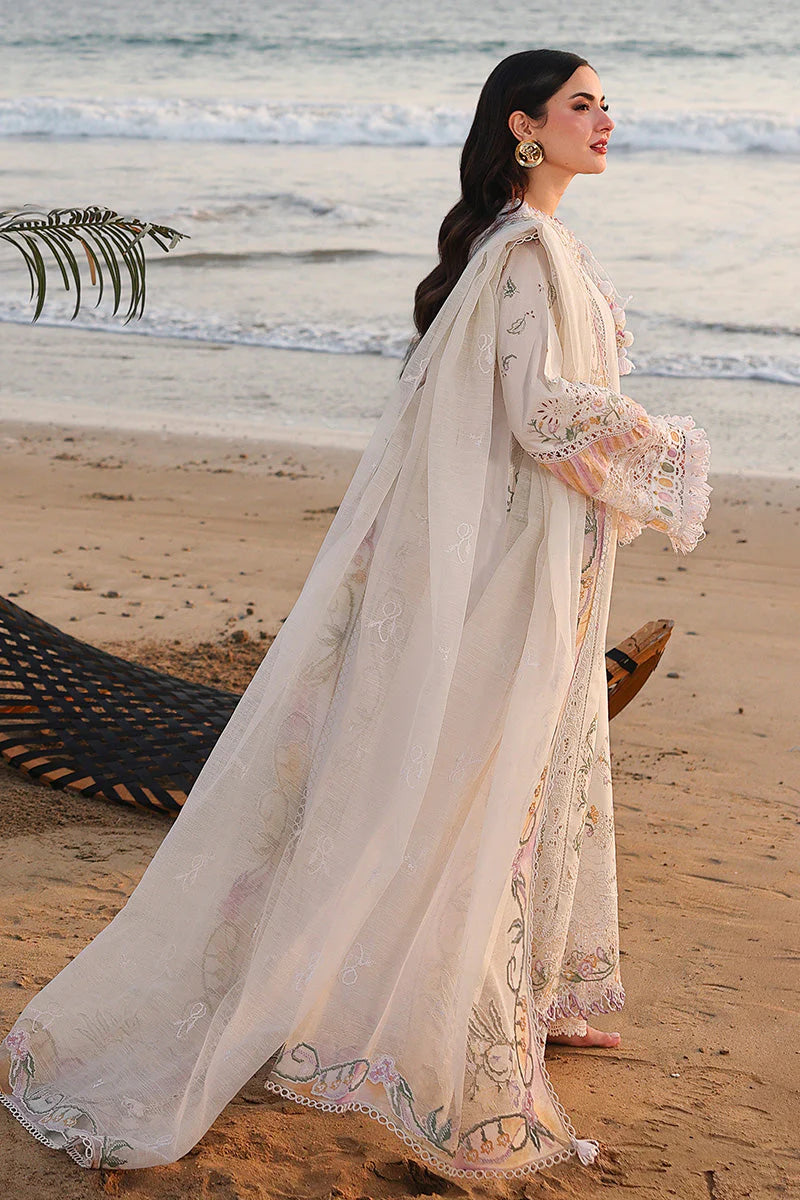 Ethereal White - 3 Piece Cotton Suit | Ready To Wear