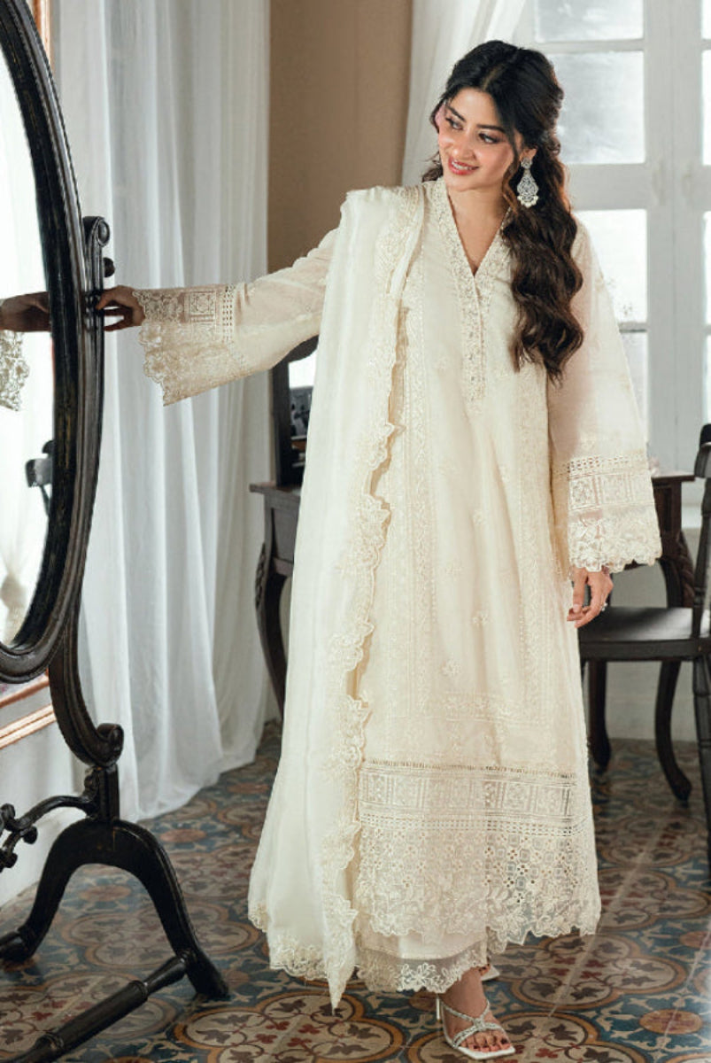 Ivory Embroidered Chiffon Suit | Ready to Wear