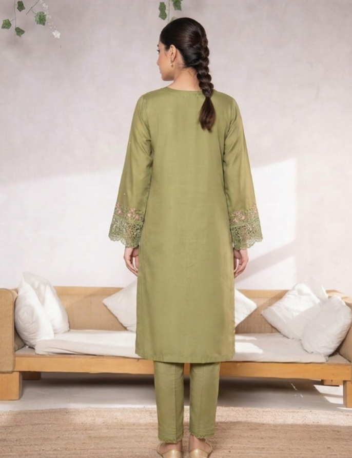 03-Piece Embroidered Chikankari Suit - Ready To Wear