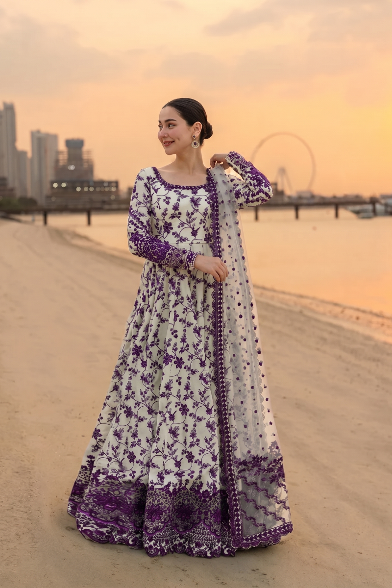 03-Piece Lawn Suit ( Maxi Style ) - Ready To Wear