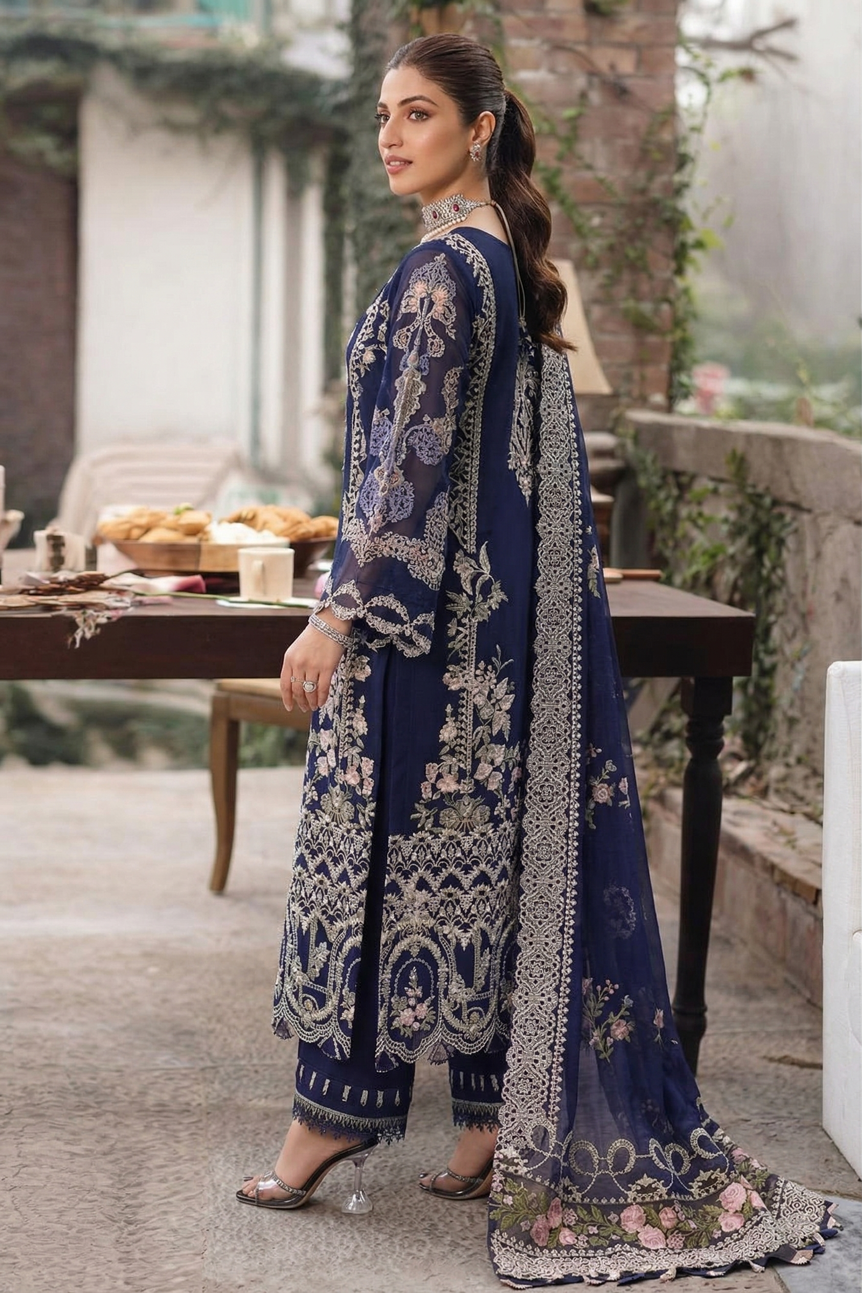 03-Piece Lawn Suit With Embroidery - Ready To Wear