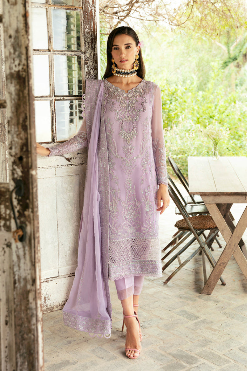 Lilac Sequence Embroidered Semi Pure Chiffon Suit | Ready to Wear