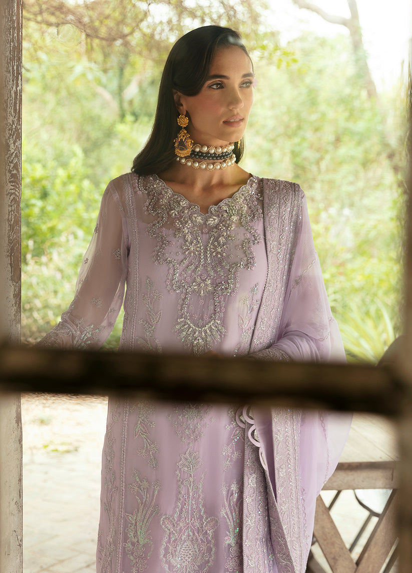 Lilac Sequence Embroidered Semi Pure Chiffon Suit | Ready to Wear