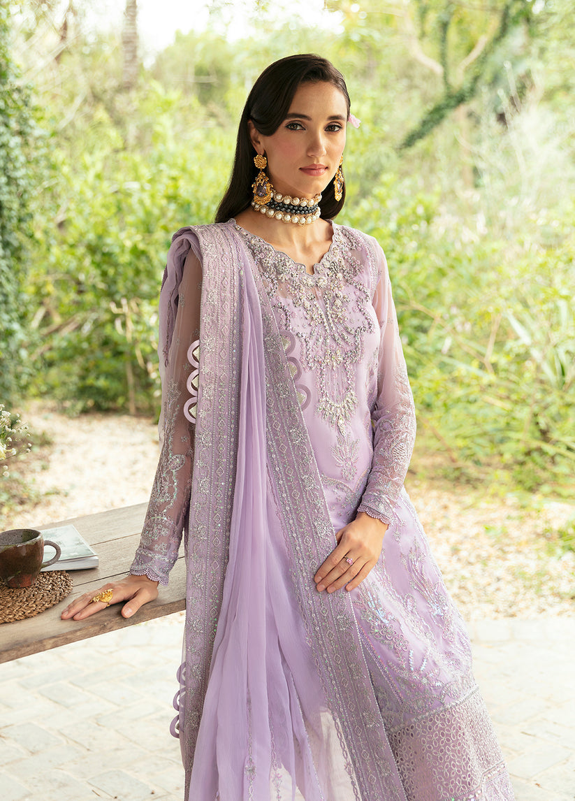 Lilac Sequence Embroidered Semi Pure Chiffon Suit | Ready to Wear