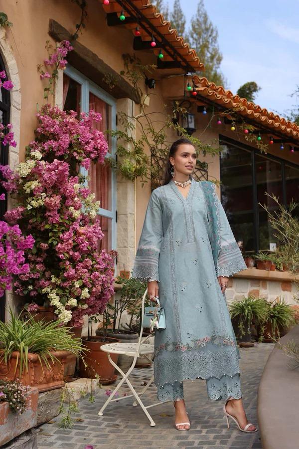 3 Piece Stitched Embroidery Lawn Dress - Ready to Wear