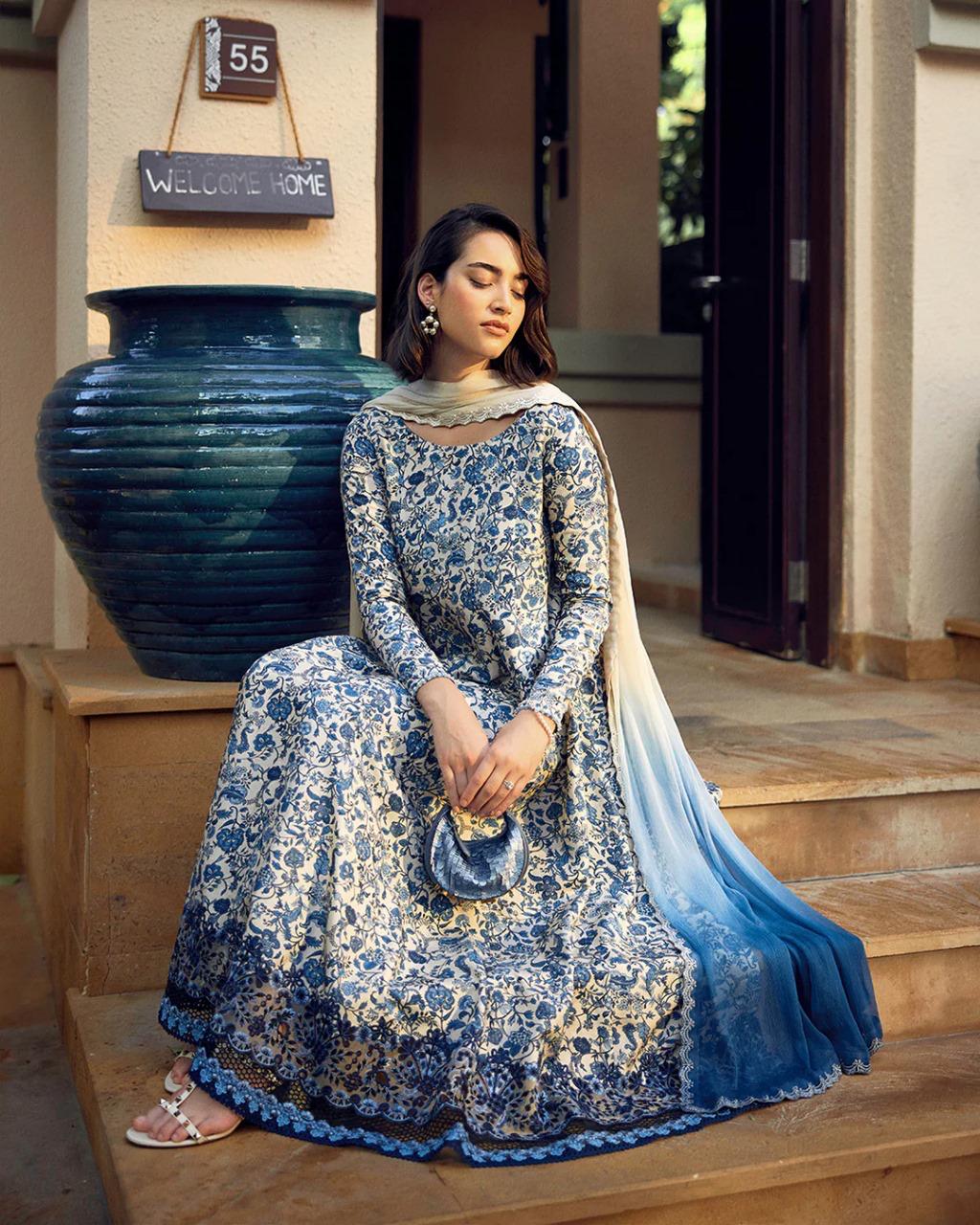 3 Piece Stitched Lawn Suit - Read To Wear