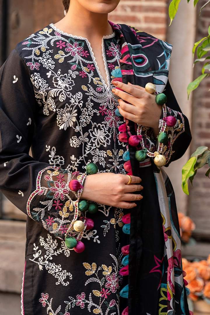 3 Piece Stitched Lawn Dress - Ready To Wear