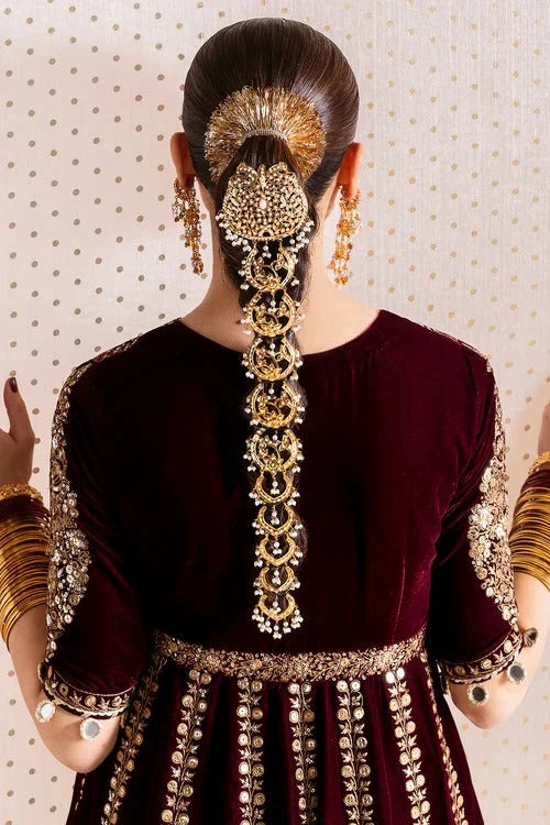 Royal Embroidered Kalidar Velvet and Raw Silk Bridal Lehenga Suit | RTW