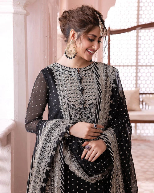 03-Piece Lawn Suit With Embroidery - Ready To Wear