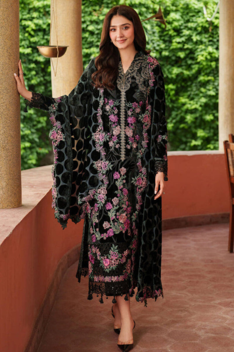 Regal Palachi Velvet Embroidered 3-Piece Stitched Suit | RTW