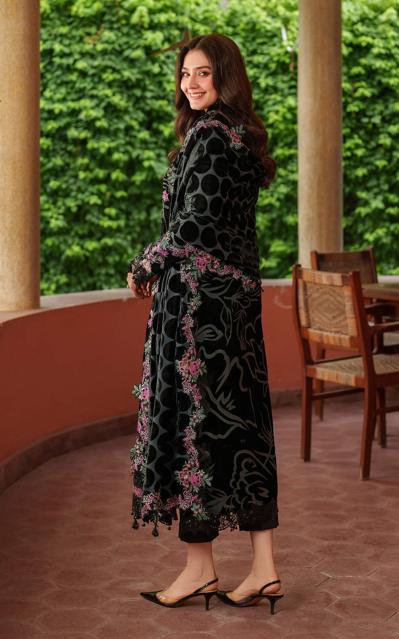Regal Palachi Velvet Embroidered 3-Piece Stitched Suit | RTW